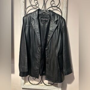 🖤 Wilsons Leather Black Genuine Leather Jacket (Size L)